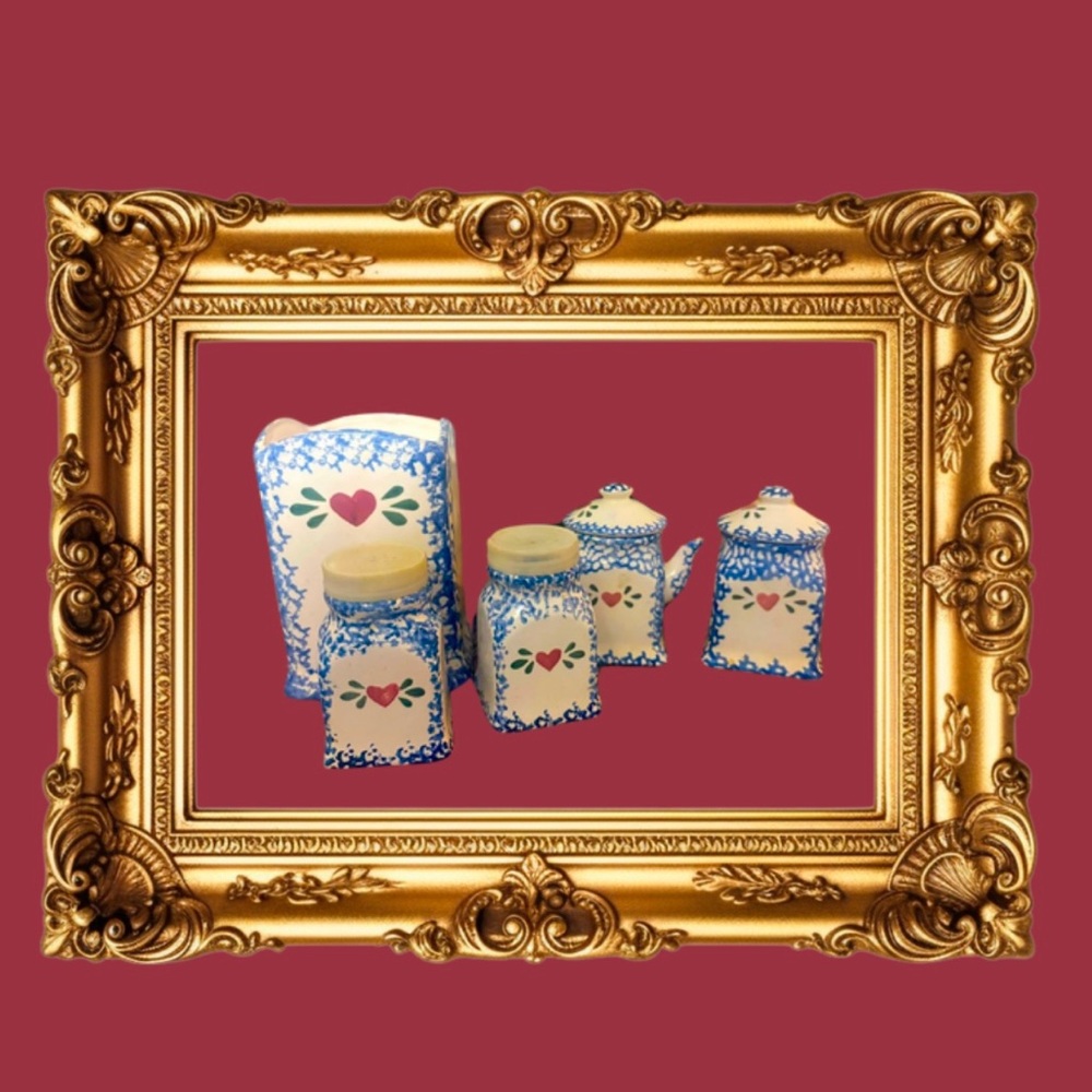 Vintage heart canisters